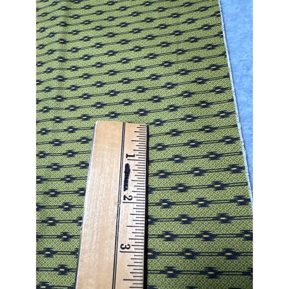 Green & Black Geometric Pattern Fabric 10" x 44" Cotton Blend for Sewing or Craf - Picture 2 of 5